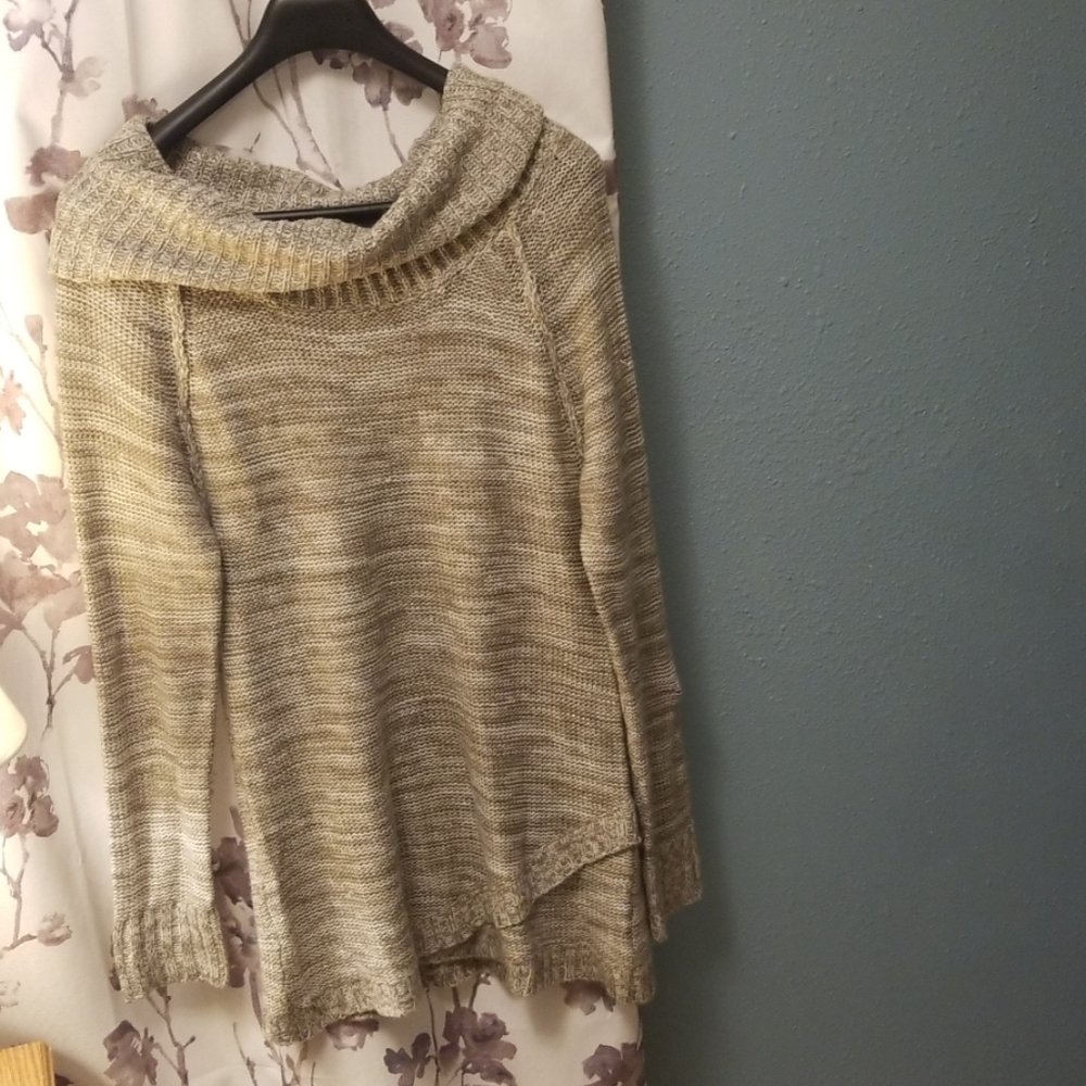 Cowl-neck Tan Sweater